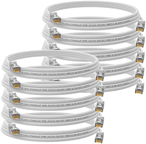 HB-DIGITAL 50 m kabel sieciowy LAN CAT.6 - prędkość transmisji do 1 Gbit/s - wtyczka RJ45 25 cm cat 6 czarny miedziany Profi S/FTP Cat6 Ethernet Cable Patchcable Switch Router Modem