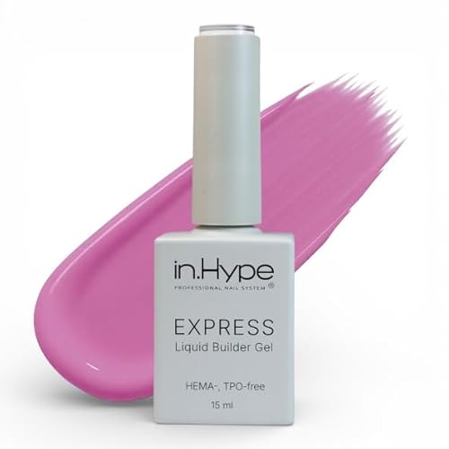 IN.HYPE Express Structure/Brush on Liquid Builder Gel/Hard Gel in a Bottle (BIAB) for Nail Enhancing Peony