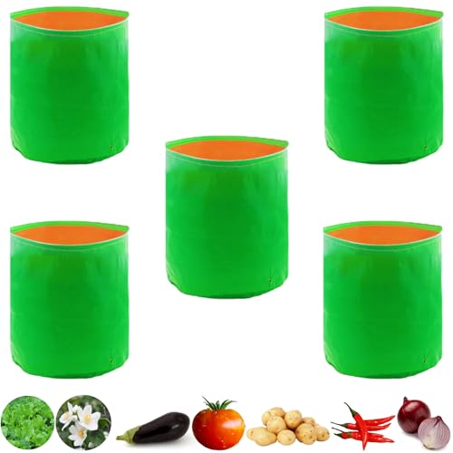 Image of by Bright Enterprises HDPE Grow Bags 9x9 Inch (Set of 5) - Heavy Duty Grow Bags for Terrace & Home Gardening | Plant Bags for Vegetables, Fruits and Plants | Grow Bag Combo Pack