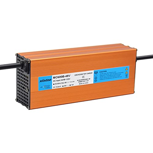 Xiixtoo 48V 10 Amp Golf Cart Battery Charger Replacement Compatible For 48 Volt Ezgo Rxv & Txt Golf Carts With 3 Pin Rxv/Triangle Style Plug #TOP2