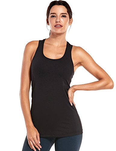 CRZ YOGA Racerback Workout Tank Tops for Women Long Athletic Yoga Tops Sleeveless