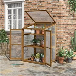 212 Main 845-287CF 30 x 24 x 44 in. Outsunny Wooden Cold Frame Greenhouse Small Mini Planter Box, Brown