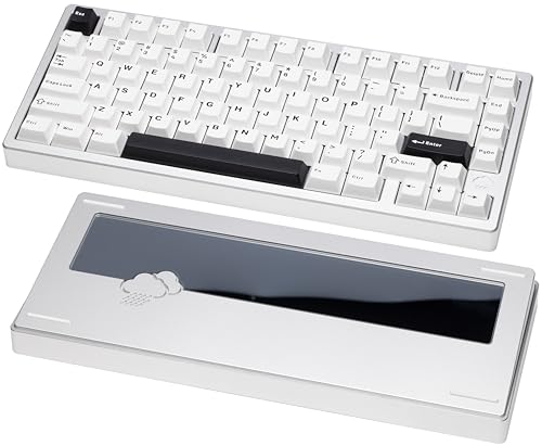 Image of KEEBMONKEY WOBKEY Rainy 75 CNC Aluminum HMX /JWK /Cocoa Switches Triple-Mode Connectivity Mechanical Keyboard with Superior Acoustics, No RGB /PP /Mirrored Glass /3500mAh /Violet Switch (Lite - Silver)