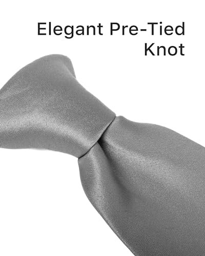 Image of boxed-gifts Clip on Ties for Men - Premium Black Solid Color Clip on Tie