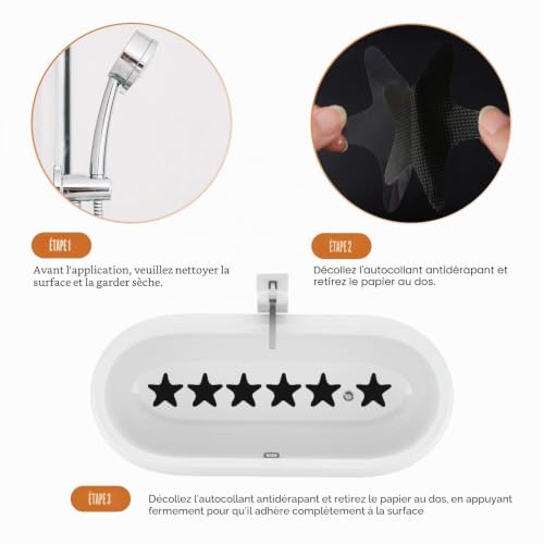 Secopad Autocollants Antidérapants pour Douche, 24 Pièces, Noir – vue 6