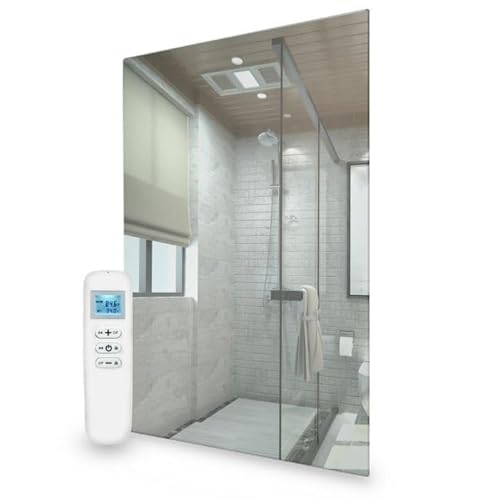 Mirrorstone 580w WIFI Mirror Infrared Panel Heater, Electric Heater, Energy Efficent Wall Mounted Indoor Living Room Bedroom, Bathroom IP54 Splash Proof with Remote And Demister
