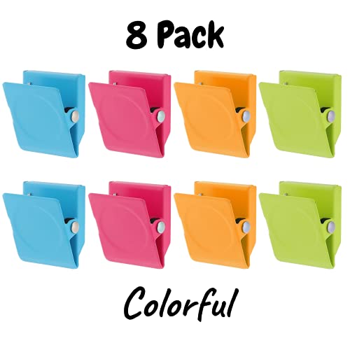 Mr. Pen SNR08 Magnetic Clips, 8 Pcs, Assorted Color, 1.2", Metal Clips, Refrigerator Magnets thumb #1