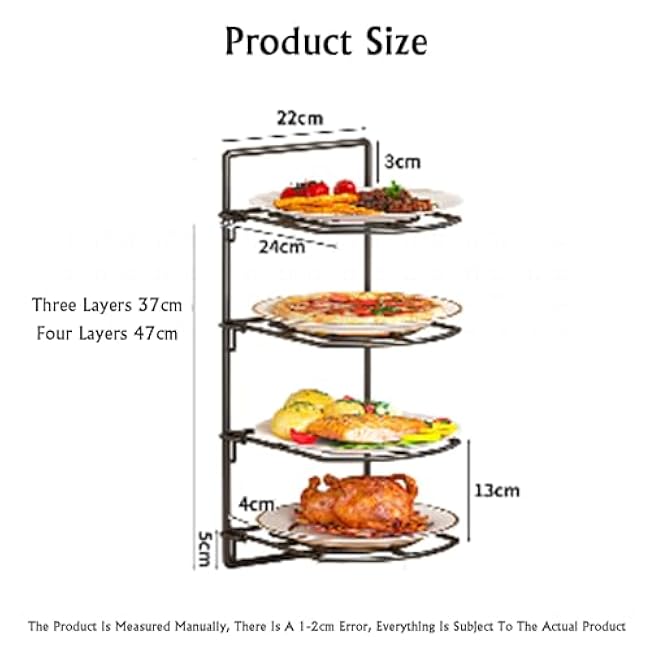 Kitchen Shelf Tray,Stackable Vegetable Fruit Preparation Plate,Wall Mounted Food Sorting Tray,for Kitchen Restaurant(White,4tier)