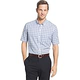 Col boutonné Van Heusen Chemise à carreaux pour homme Flex stretch coupe classique sans repassage boutonnée - bleu - Taille S