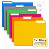 ARTFLY Colored File Folders 120 Pack, Letter Size 8.5 x 11 Manila Folders with 1/3 Cut Tabs, 6 Assorted...