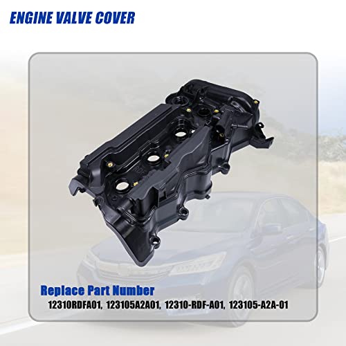Engine Valve Cover With Gasket Replacement For Honda Cr-V 2015 2016 2017 2018 2019 Accord 2013 2014 2015 2016 2017 2.4L Replace 12310-Rdf-A01 12310Rdfa01 123105-A2A-01 123105A2A01 #TOP2
