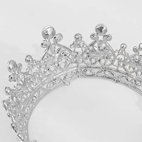 JOYPEA Birthday Crowns for Women Silver Crystal Tiara Crowns for Girls Bridal Tiara Princess Crowns for Little Girls Cinderella Party Decorations Cosplay Halloween Costumes Hair Accessories for Women