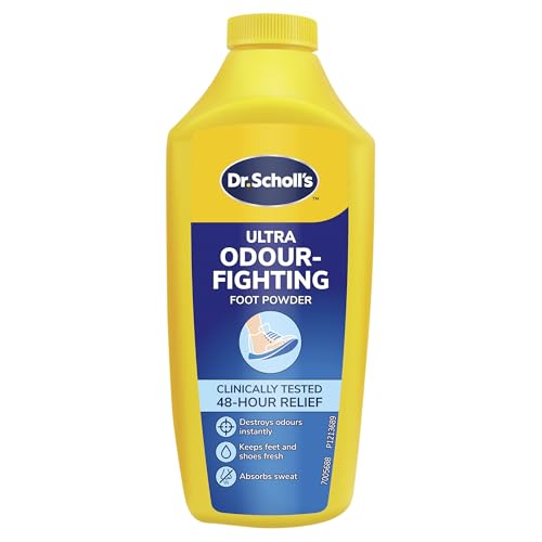 Dr. Scholl's Ultra Odour-Fighting Foot Powder with Sweat Max Technology-Keeps Feet and Shoes Fresh and Dry, Controls Foot Wetness, Destroys Foot Odours Instantly and Provides All-Day Odour Protection
