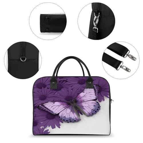 Maletín morado para portátil unisex ligero y casual miniatura 6