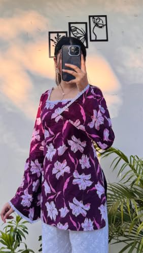 Image of FIRSTRAIN Women Printed Rayon Short Kurti | Soft Breathable Rayon Short Top for Office & Casual Use