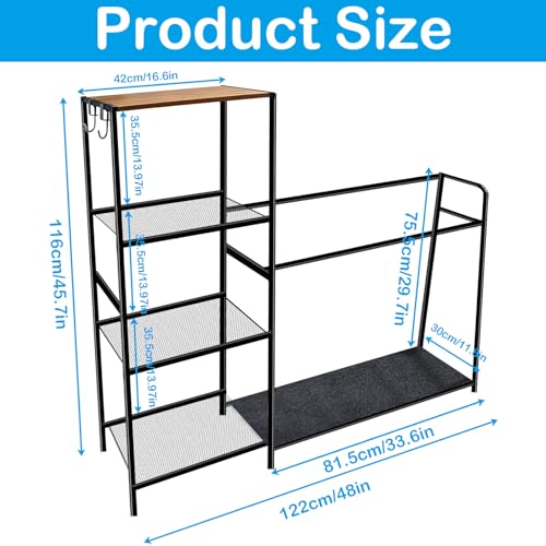 image for Timisea Freestanding Ski Rack for Garage,Freestanding Ski Equipment Or