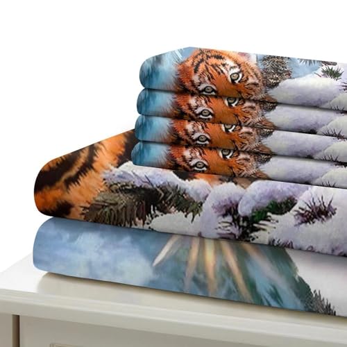 Linge de lit tigre hypoallergénique en microfibre douce pour peau sensible - 7