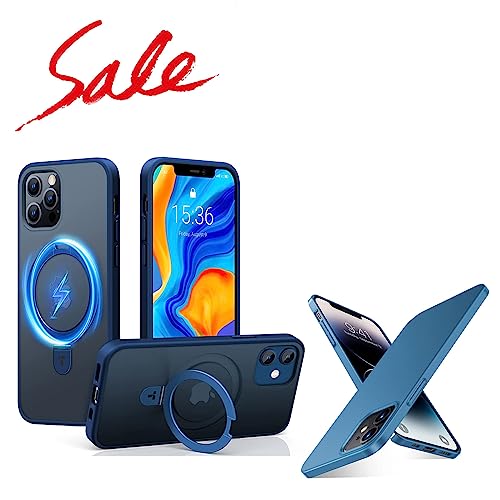 TORRAS Magsafe iPhone 12 Case & iPhone 12 Pro Case with Stand and Slim Fit Super Thin Lightweight Hard PC Case