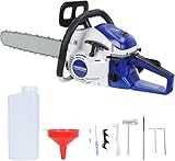 1 Juego de 58 CC motosierra térmica,motosierra de gasolina de 20 pulgadas, motosierra de gasolina portátil de 2 tiempos para corte de madera y árboles en la granja (azul)