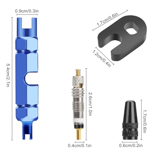 Image of Linkstyle 44PCS Presta Valve Core Cap Kit with Removal Repair Tool, Tire Valve Stem Core Quickly Replacement Tool Kit