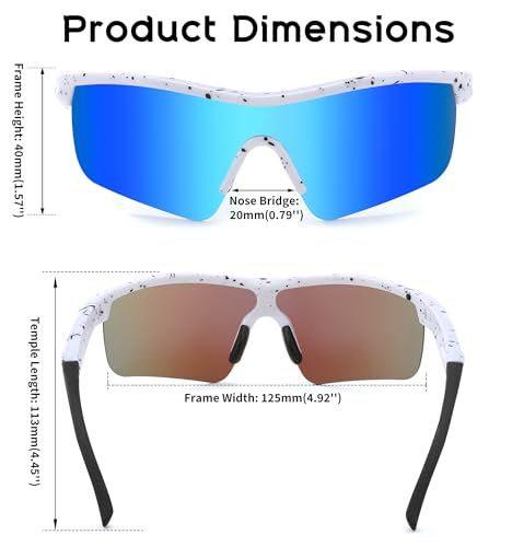 Image of FEISEDY Kids Polarized Sports Sunglasses, TR90 UV400 Baseball Cycling