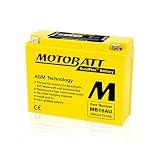 MOTOBATT - Batteria Moto AGM MB16AU | 12V 20.5Ah 250CCA | Sigillata Attivata in Fabbrica | Compatibile con YB16AL-A2 | Compatibile con Honda, Yamaha, Kawasaki, Suzuki, BMW e tutti