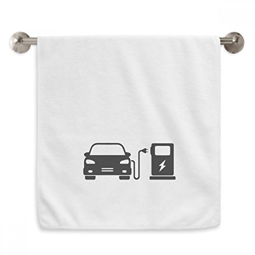 Serviettes Moelleuses Débarbouillettes Blanc 13x29 Pouces Thème Véhicules Énergie Éco-Responsable