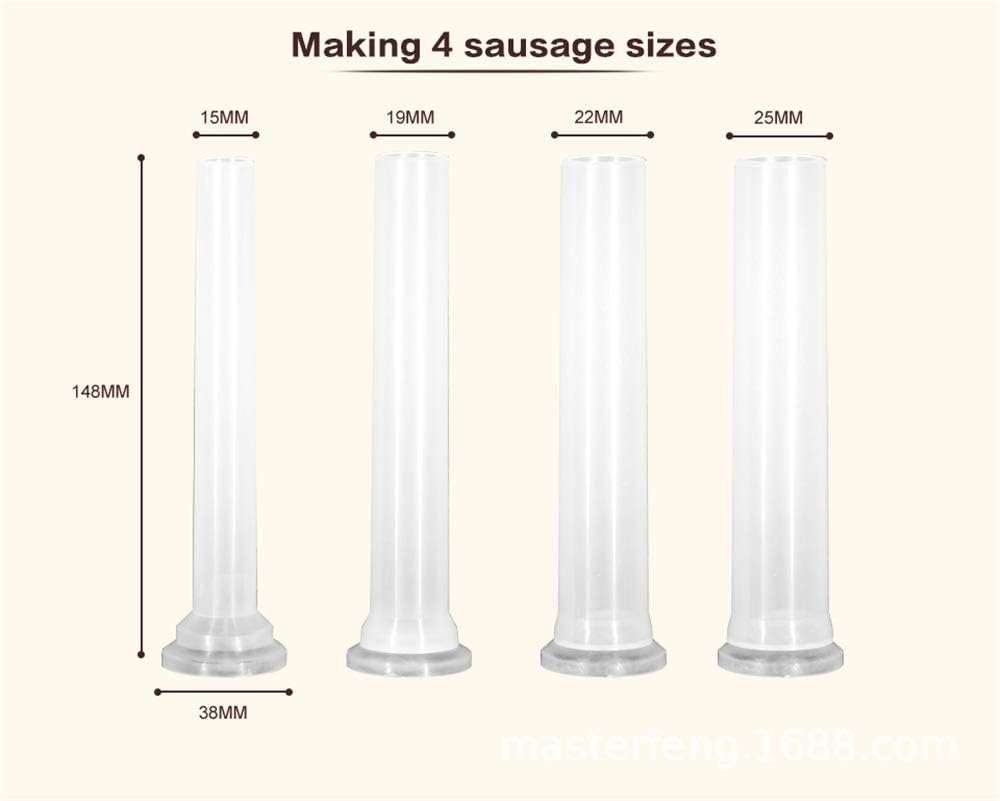 Manuell Wurstfüller, Wurstfüllmaschine Edelstahl - 2,5LBS Wurstfüller Vielseitig für Würste, Fleischwölfe, Käse - Sausage Stuffer mit 4 Füllrohren & Saugfuß für Haushalt, Metzgerei & Gewerbe