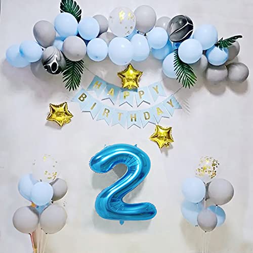 2 Number Balloon Blue Big Number Balloons 40 Inch Kit For Happy Birthday Party Decorations Foil Mylar Helium Baby Shower #TOP5