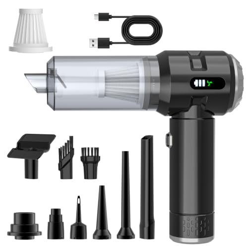 Image of Wansimoo Handheld Car Vacuum Cleaner,25000PA Strong Cyclonic Suction Car Vacuum Portable Cordless with Digital Display Mini Vacuum for Car, Home, Office, Kitchen (Silver)