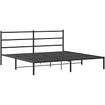 vidaXL Metal Bed Frame without Mattress with Headboard Black 180x200cm