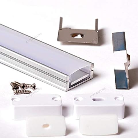 Aftertech® 1807w 19x8mm ALUMINIUM WASSERDICHTES PROFIL 1M FÜR LED-STREIFEN 1MT ip68 Cover
