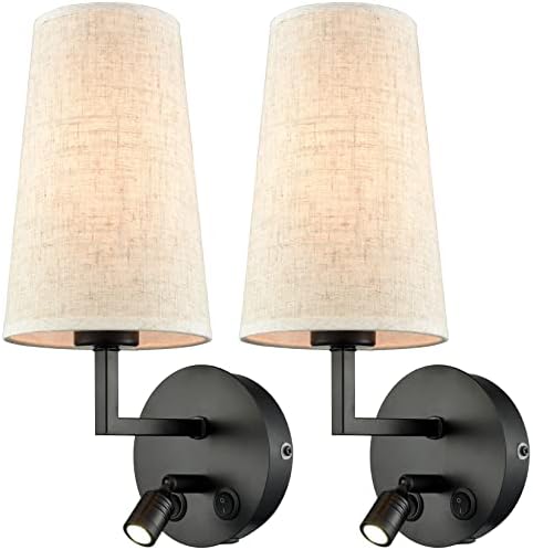 SAMTEEN Farmhouse Black Wall Sconces Set…