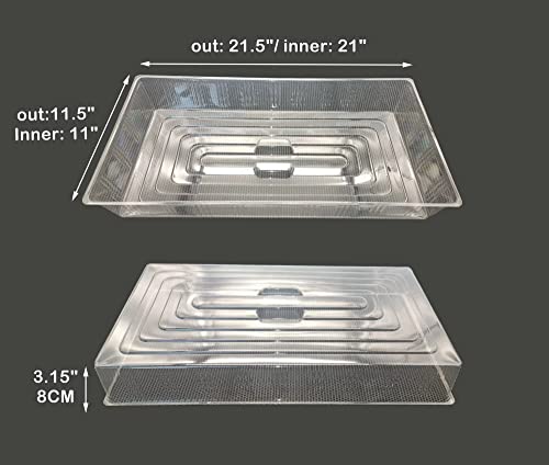 RooTrimmer 10 Pcs Humidity Dome, Plastic Clear Seed Starter Dome 1020 Tray Covers Humidifying and Insulating for Greenhouse Germination and Garden Growing (21.5"×11.5", 3.15" Height, 10-Pack) by RooTrimmer - Image 3