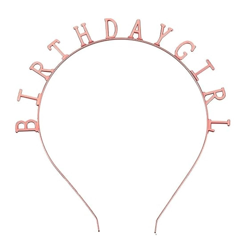 Pop The Party Birthday Tiara RoseGold Birthday Girl Headband Birthday Girl Tiara Party Hair Accessories (B09CLB2P49) Amazon Price History, Amazon Price Tracker