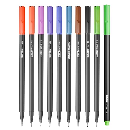 Image of Linc Fineliner Marker Pens, 0.4 mm (Multicolor, Pack of 10)