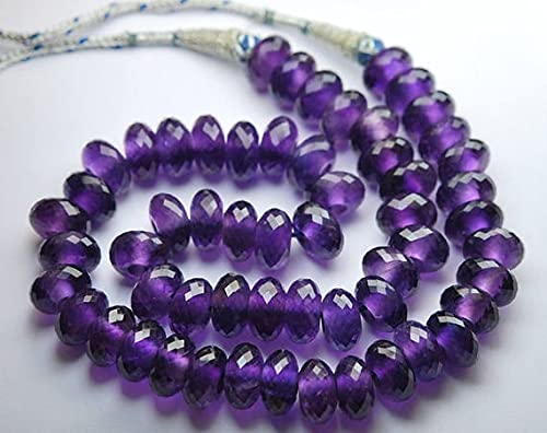 Rondelles facettées améthyste naturelle 4mm violette d'Afrique lot de 4 perles