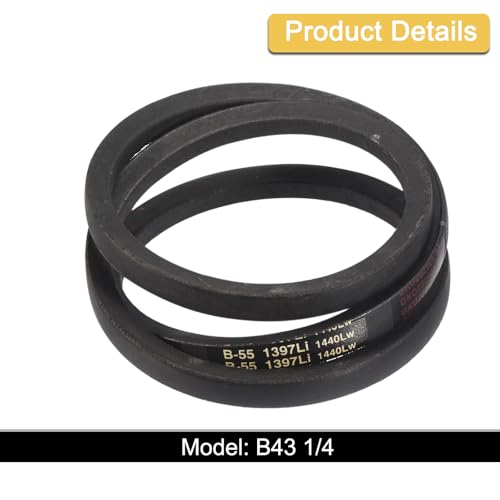 Image of uxcell 3 Pack B55 Classic Wrapped V-Belt, 58 inch Outside Circumference Wrapped Industrial Rubber V-Belt B Profile V-Belt for Industrial Machinery Equipment, Black