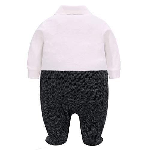 Famuka Baby Boy Gentleman Romper Toddler Boys Formal Suit Party Dress One-Piece Wedding Tuxedo 0-24M thumb #1