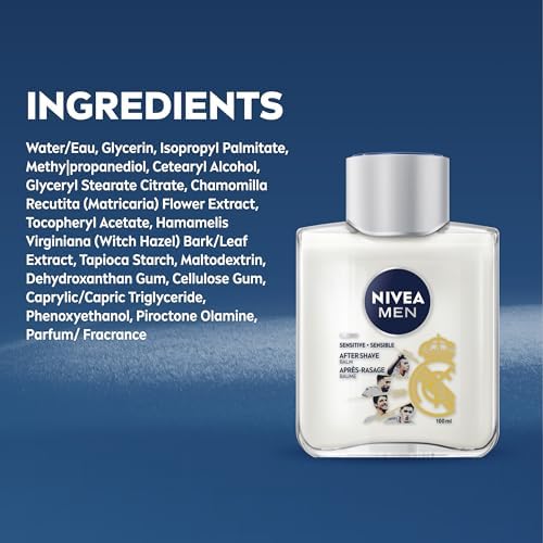 NIVEA MEN Sensitive Skin After Shave Balm, After Shave for Men with Sensitive Skin, No Drying Alcohol, Aftershave Instantly Soothes & Protects, Dermatologically-Tested Skin Care, 2 x 100 mL — view 8