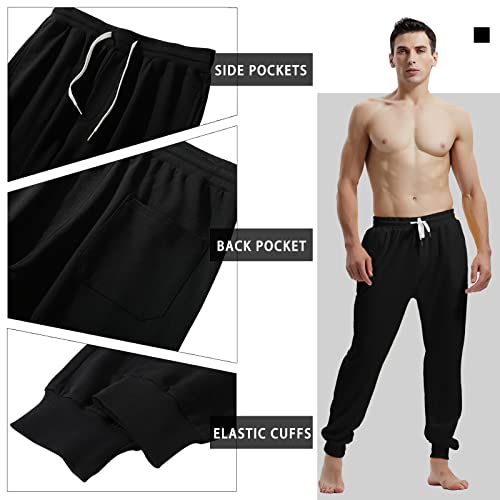 AMY COULEE Men's Casual Joggers Cotton Sweatpants Workout Athletic Pants with Pockets Drawstring Gym Running Pants3