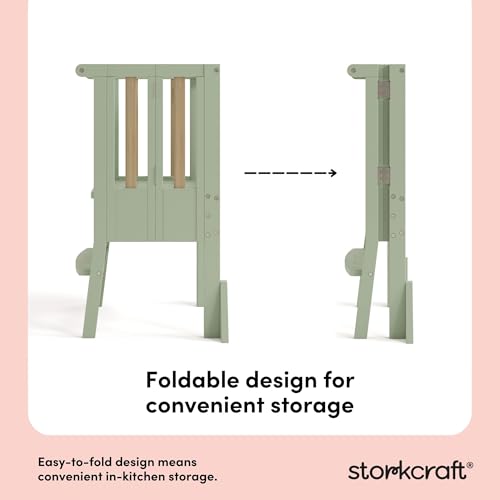 Image of Storkcraft Toddler Standing Tower Kitchen Step Stool, Sage /Driftwood