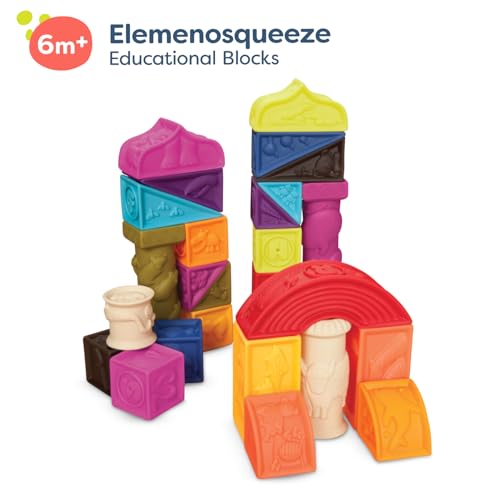 B. toys - Alphabet Learning Blocks for Babies & Toddlers - 26 Soft Squeezable ABC Baby Blocks with Textured Animals - Educational Baby Toys for Sensory Play, Bath Time & Early Development - 6+ Months - Image 9