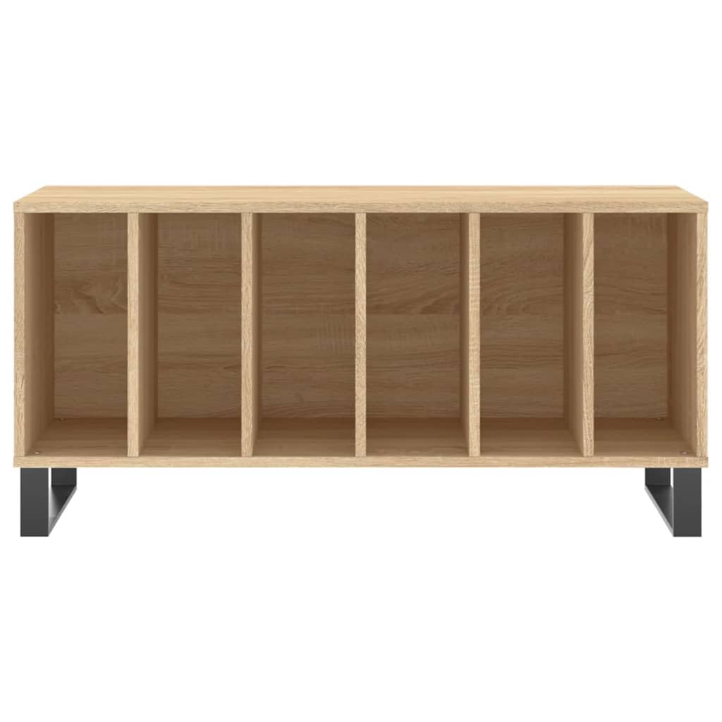 Armadio per dischi in rovere Sonoma, con gambe in ferro, 100 x 38 x 48 cm, spazio per dischi in vinile e LP in vinile, stabile, con ripiano per giradischi, soggiorno, ufficio