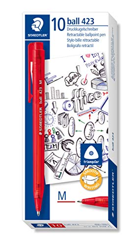 STAEDTLER 423 35M-2 Stylo à bille rétractable arc-en-ciel, moyen, rouge Cover
