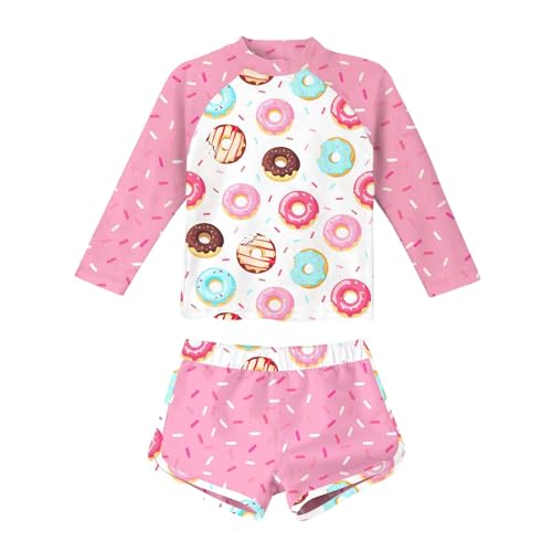 Maillot de bain bikini 3 pièces fille 8-14 ans avec rash guard imprimé et short