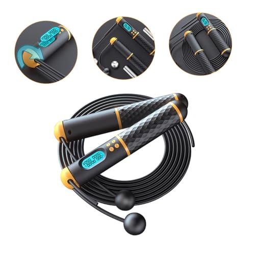 Corde à sauter numérique avec compteur et fil lesté réglable Cabilock