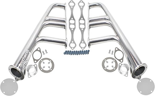 NEW SOUTHWEST SPEED CHROME PLATED LAKE STYLE HEADERS FOR SMALL BLOCK CHEVY 265-400 V8 ENGINES, 1 5/8