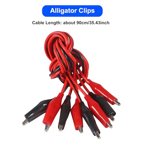 Image of UMLIFE 40PCS (10 Groups) 1M Alligator Clips Electrical, Insulated Test Leads with Alligator Clips, Stamping Double-Ended Jumper Wires for Electrical Testing