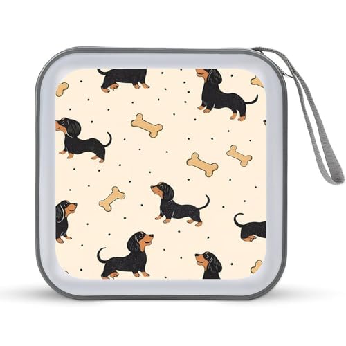 Dachshund Weiner Dog CD Case Portable DVD Holder Storage Organizer for Home Travel